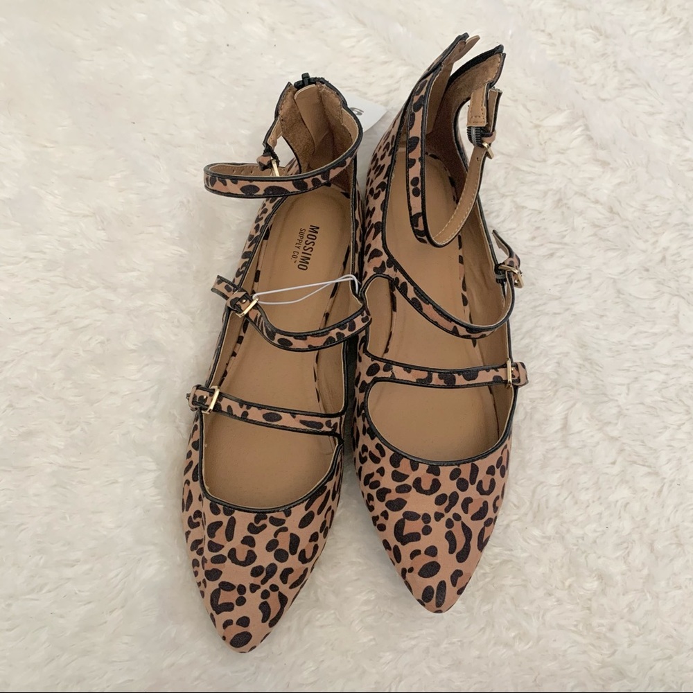 Mossimo Leopard Ankle Strap Flats Size 9.5